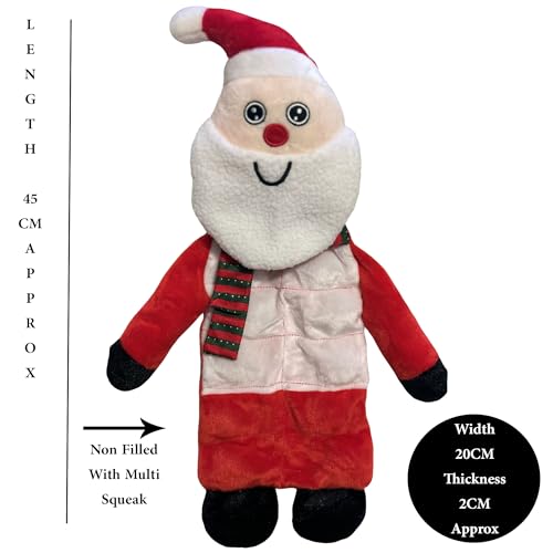 Dog Interactive Christmas Pet Plush Chew Toy Squeak Honking Santa Snowman Reindeer Penguin Turkey Dog Toys Soft Natural Corduroy Stuffed Dog Pet Xmas Toy Gift (Santa Non Filling) - Image 2