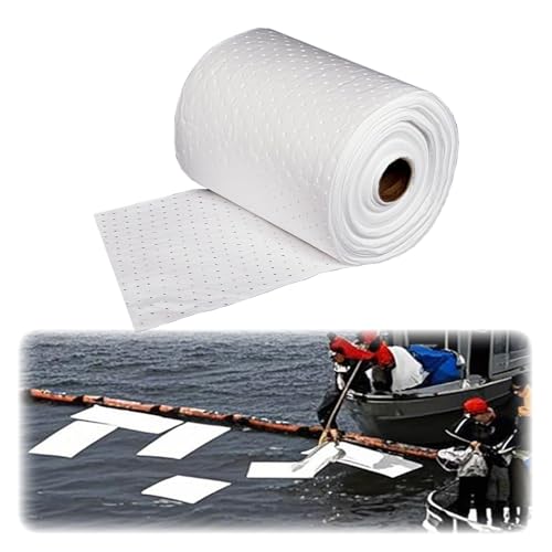 ERRULAN Heavy Duty Oil Pads, Polypropylene Absorbent Mat Roll for Oils, Marine Oil Absorbent Pads for Soak Up Any Oil, Diesel, Fuel Or Hydrocarbon Based Fluids(L 65.6ft)