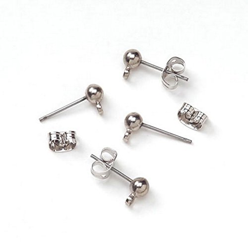 Boucles d'oreilles poteaux avec passant et papillon argent 4 mm - Darice 1913-16 - 6 pièces