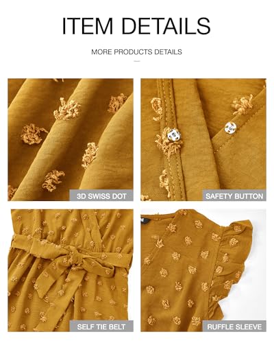 BTFBM Swiss Dot Wedding Guest Dresses for Women,Yellow,XL - image 5