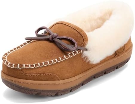 Dearfoams womens Genuine Australian Shearling Moccasin Slipper - ...