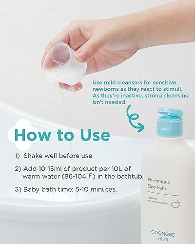Image of GOONGBE Pri-mmune Easy Bath - Korean Baby Body Wash - Hypoallergenic Mild Bubble Bath Time for Newborns Babies - Moisturizes & Soothes - Weakly Acidic, 6.75 fl.oz.