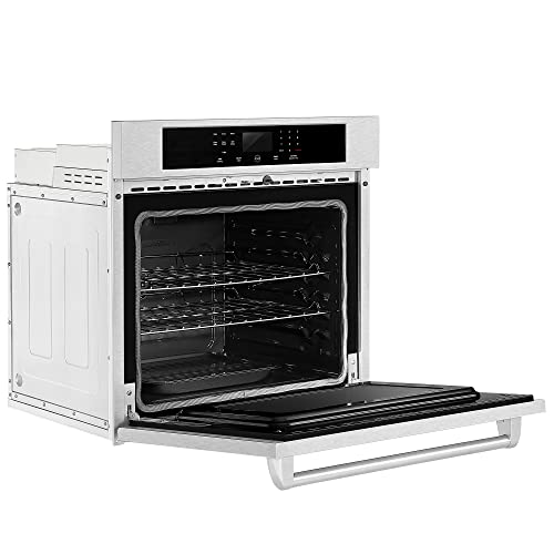 Image of Empava 30 inch Electric Single Wall Oven Built-in 12 Cooking Functions with LED Digital Display Self-Cleaning Convection Fan Touch Control in Stainless Steel, 30 Inch