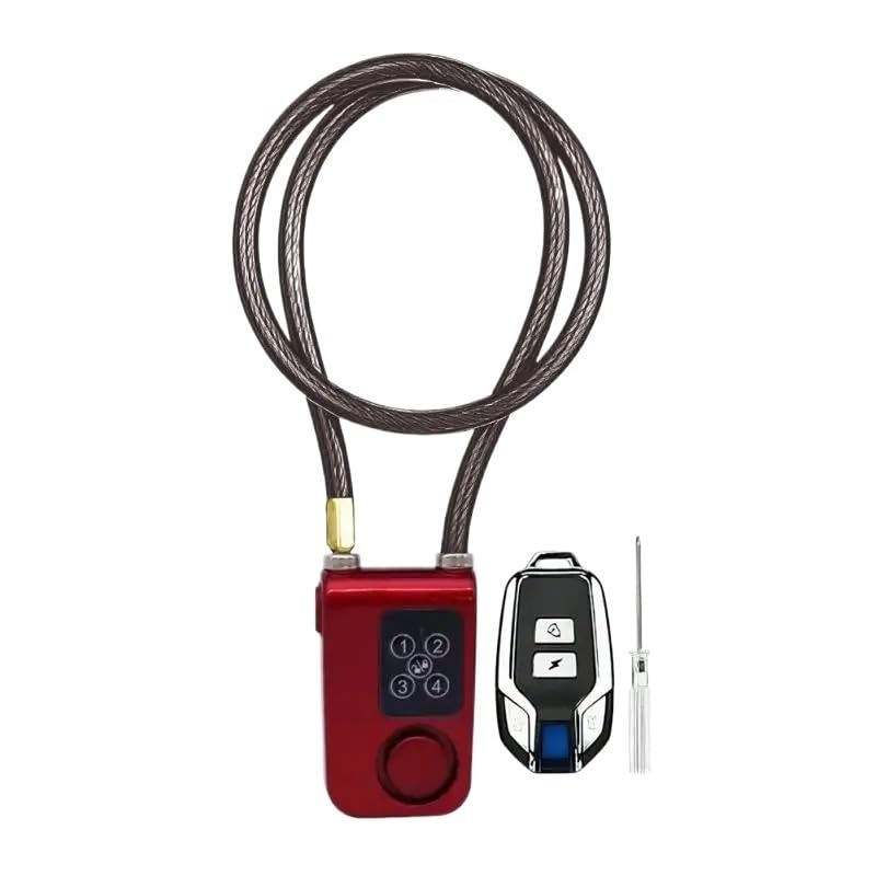 1/2/3PCS Allarme Blocco Bici Bluetooth-Compatibile Ciclismo Bicicletta Lucchetto Impermeabile Antipolvere Password a 4 cifre Allarme Armadietto (Color : 1 Red 1pc)