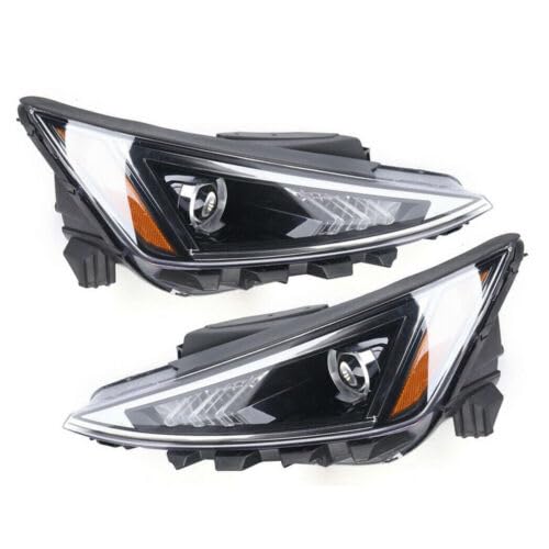 Front Halogen Headlights Assembly Left+Right Side for 2019-2020 Elantra Bulb Not Included Driver &Passenger Head Lights Direct Replacement Headlamps Assy Set (A Pair (Headlights))