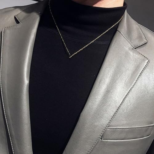 Chaqueta de cuero para hombre estilo clásico casual miniatura 2