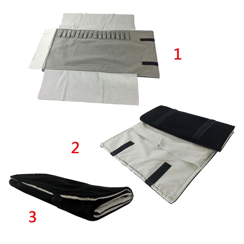 SCIKHEFT-Velet-Travel-Jewelry-Case-Roll-Bag-Organizer-for-Necklace-Bracelet-Black-Gray-Velvet-Black-Gray
