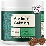 Reggie Anytime Calming Chews for Dogs | Dog Anxiety Relief with L-Theanine & Magnolia Barks | Dog Calming Treats for Separation Anxiety, Thunderstorms, Travel & Stress | 60 Soft Chews