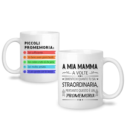 Yufansd Piccoli Promemoria Tazza 11 oz Idea Mamma Regali Salute Mentale Regalo per la Madre Donne Motivazione Ispirazionale Tazza Recupero Positivo Cura di sé Incoraggiare Regalo Mug (Mia Mamma)
