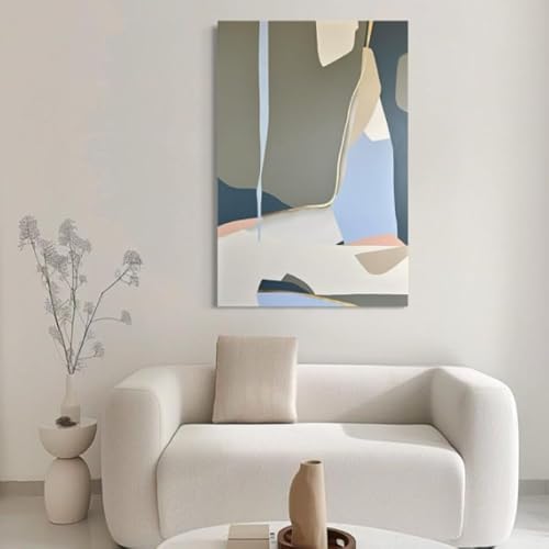 IHHGNB Modern Minimalist Abstract Oil Painting Textured Rough Brushstroke Wall Art Frameless Mural for Bedroom Office Artwork(60x80cm(24x31in)/No frame)