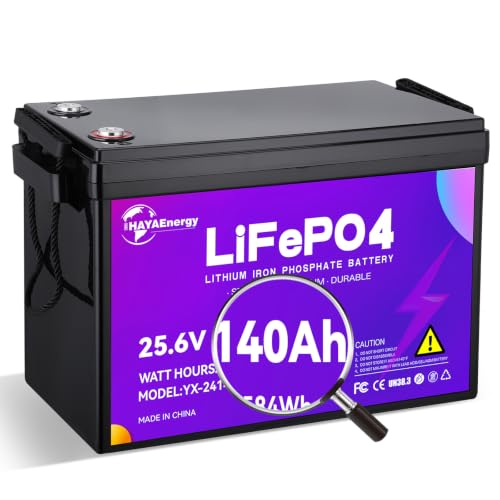 Image of 24v 140ah Lithium LiFePO4 B attery with Built-in 100A BMS Board | 15000+ Deep Cycles, Higher Energy Density, for RVs, Van, Camping, Marine, Trolling Motor