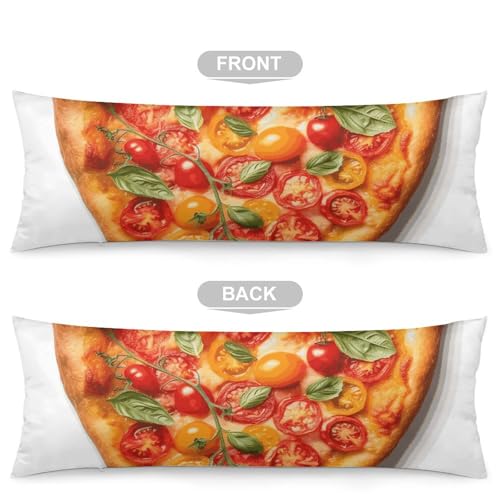 Taie d'oreiller pizza cœur 50x137 cm : housse de coussin douce, lavable et respirante