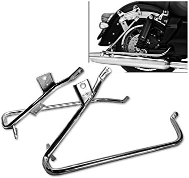 XKH- Chrome Saddlebag Support Bracket Compatible with 2009-2013 Harley-Davidson Touring Road King Electra Glide [B01LMV10CC]