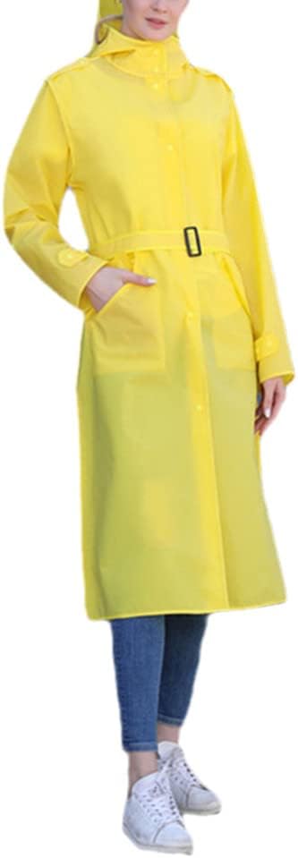 Women Men Long Rain Coat Waterproof Hooded Black For Outdoor Hiking Travel Fishing Cycling Rainwear
