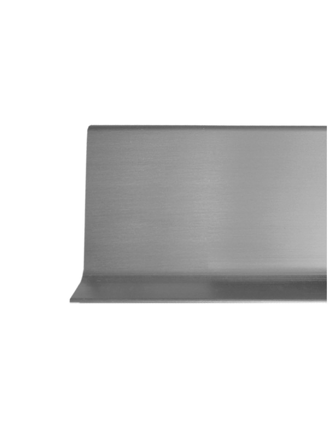 JARDIN202 - Rodapie Aluminio Labio Inferior 2m | Seleccione color y medida | 70mm alt. 2m larg. (Gris-Metalizado)