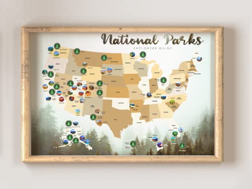 National Parks Scratch Off Map – Us Scratch Off National Parks Poster For Kids And Adults – Bucket List National Park Scratch Map – Scratch Off Map For Travelers In The Usa – Premium Printing - 16.5 X 11.7 Inch #TOP1