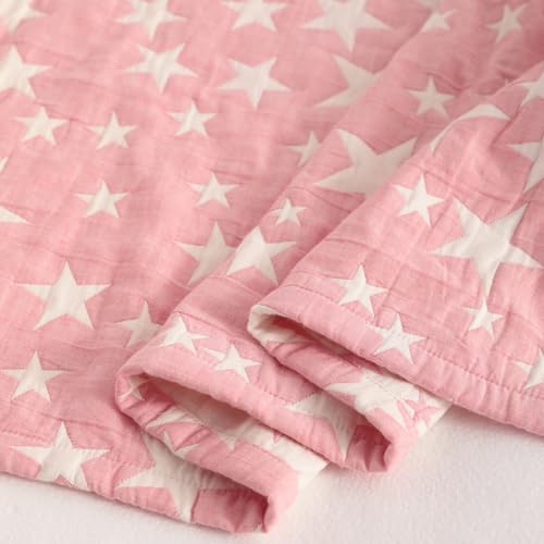 image for NTBAY 3 Layer Toddler Blanket, Muslin Cotton Jacquard Bed Blankets, Li