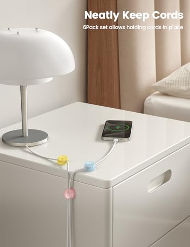image for 6 Pack Cord Organizer, Desk Accessories - Lamicall Colourful Cable Man