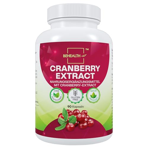 Cranberry Kapseln mit 36 mg Proanthocyanidinen – Quelle natürlicher Pflanzenstoffe – 90 Kapseln – Laborgeprüft – Hergestellt in der EU