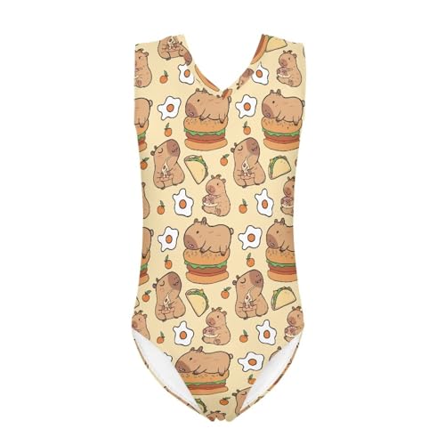 Image of Cartoon Pattern Kids Girls Bathing Suits One Piece Swimsuit Soft & Quick Dry, 5-14Years