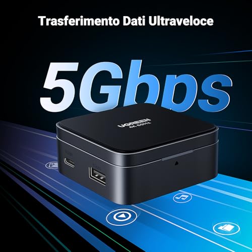 Hub USB C HDMI 4K60Hz Adattatore Type C 5Gbps Carica PD 100W con Supporto Magnetico Pieghevole per Telefono Compatibile con iPhone 17 Pro Max Air iPad Air - Hub USB - Immagine 4