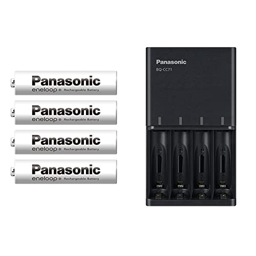 【セット買い】【Amazon.co.jp限定】 パナソニック エネループ スタンダードモデル [最小容量800mAh/くり返し回数600回] 単4形 充電池 4本パック BK-4MCD/4HA +【Amazon.co.jp限定】パナソニック 充電器 単3形・単4形 黒 BQ-CC71AM-K（Amazon）