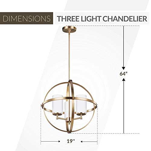 Sea Gull Lighting 3124603-848 Alturas Chandelier Hanging Modern Fixture, Three - Light, Satin Brass #TOP2