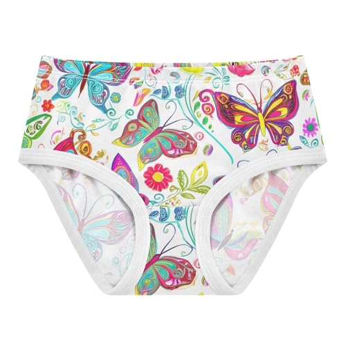 Vibrant Colorful Butterflies Toddler Girls Underwear 2t Cotton Little Girl Panties Bright Briefs Underpants
