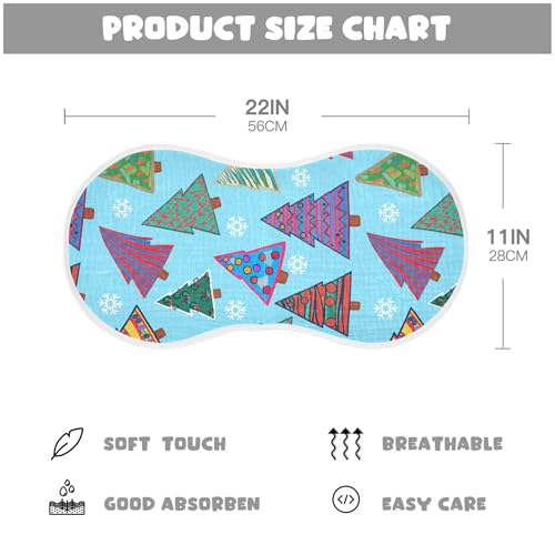 xigua Christmas Trees Muslin Baby Burp Cloths Set of 2, Super Soft & Absorbent Burping Rags, Cotton Burp Clothes Shower Gift for Newborn, Baby Girls and Boys4