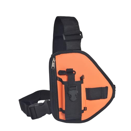 Étui de Talkie-walkie Orange en Nylon pour Randonnée et Activités Plein Air