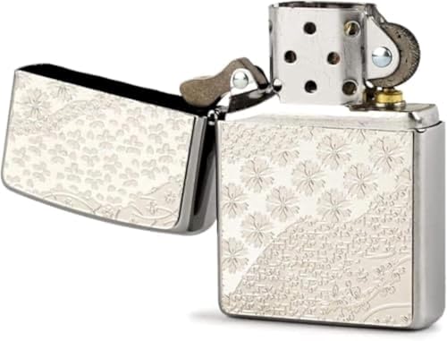 Encendedor Zippo Aceite Patrón Japonés Cerezo Plateado miniatura 3