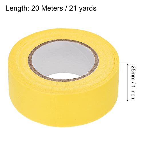 Image of uxcell 6Pcs 25mm 1 inch Wide 20m 21 Yards Masking Tape Painters Tape Rolls Yellow