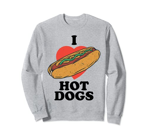 I Love Hot Dogs Shirt,Hot Dog Funny T Shirts for Women Adult Sudadera