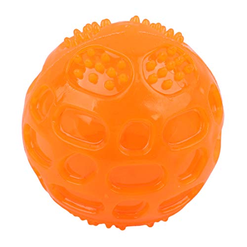 Ivyday Balles Jouets Sonore pour Chiens Caoutchouc Solide et Résistant Rebondissante pour Entraînement,Orange Cover