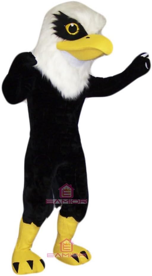 White Head Fierce Eagle Mascot Costume Adult Size for Men & Women with Built-in Fan Inside the Head