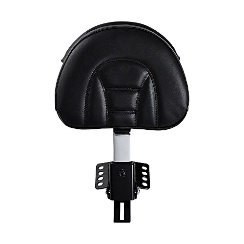 Adjustable Plug-In Rider Driver Backrest Kit for 1988-2017 Harley Touring One-Piece Slotted Seat