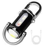 Zypilatsry 1200LM Super Bright Mini Led Flashlights USB Rechargeable Small Waterproof Keychain Flashlight Rescue, Camping-Black