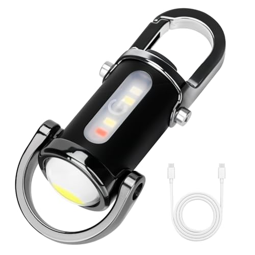 Image of 1200LM Super Bright Mini Led Flashlights USB Rechargeable Small Waterproof Keychain Flashlight Rescue, Camping-Black