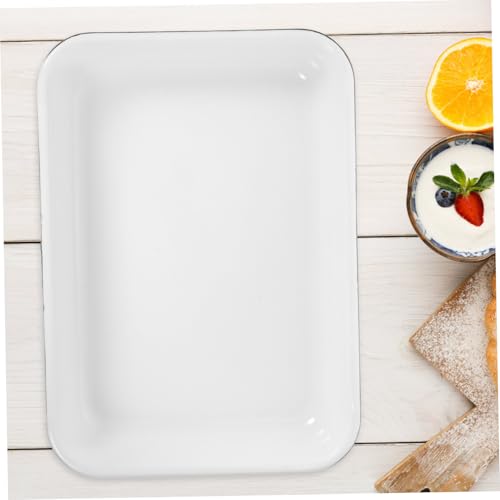 Plaque de cuisson émail Gadpiparty antiadhésive blanche pour four