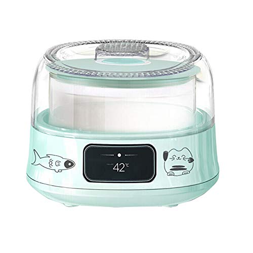 FxsD Yogurt máquina de casa automático termostático fermentación Engrosada Revestimiento de Vidrio Sellado división cerámica de la Taza Yogurt Maker (Color : Green)