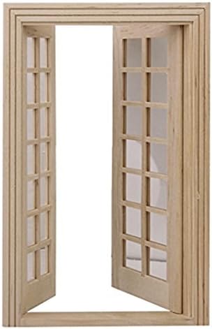 Miniatura 2 de 1:12 Muebles de casa de muñecas Puerta exterior de madera en miniatura 28 Panel