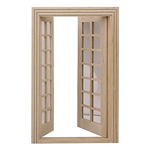 Ultnice 1:12 Dollhouse Furniture Miniature Wooden Exterior Door 28 Panel #TOP1