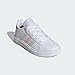 adidas Grand Court Lifestyle Tennis Lace-Up Shoes (Little Kid) Sneaker, White/Crystal Jade/Clear Pink, 13 US Unisex