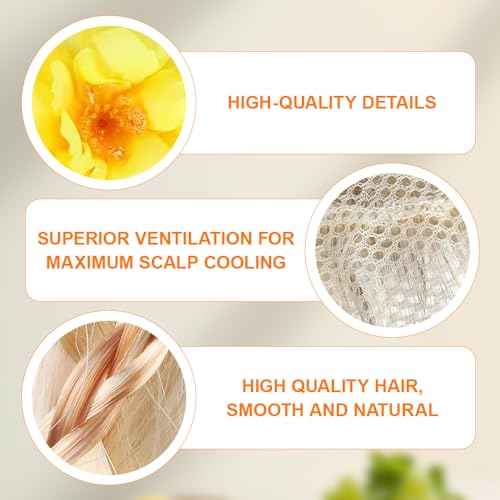 Dhqkqg Rapunzel Perücke,Kinderperücke Blond,Prinzessin Perücke Zopf,Rapunzel Kostüm-Perücke für Kinder, Cosplay Perücke Kostüm Zubehör für Kinder mit künstlichen,für Märchen,Karneval, Mottoparty,85cm