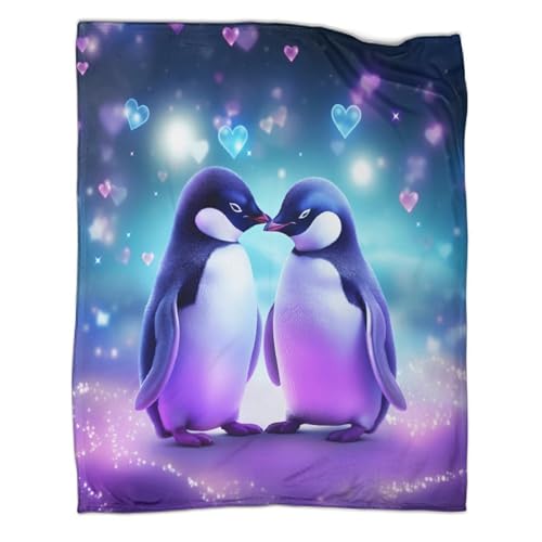 Couverture pingouin 3D en microfibre 150x200cm pour toutes saisons - 3