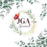 JGA Gästebuch: Album zum Junggesellinnenabschied, Erinnerungsalbum zum ausfüllen mit Platz für Glückwünsche und Fotos, Ideal Geschenk für die Braut. Thema: Eukalyptus mit Schmetterlingen. - Arokolissa Bonarissfou 