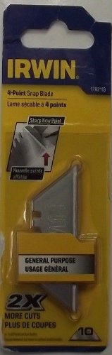 Irwin 1782113-4 Point Carbon Utility Blades 10Pk #TOP24