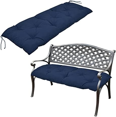 Yddsky Waterproof Indoor/Outdoor Garden Bench Seat Cushions,Thicken Patio Bench Soft Rocking Chairs Pad Lounger Seat for Wicker Loveseat Settee（59 X 19.6 in，Navy）