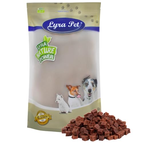 Lyra Pet® 1 kg Rindfleischwürfel | Kausnack vom Rind | Idealer Belohnungs- und Trainingssnack | Leckerli auch für Welpen und ältere Hunde | Proteinreich & fettarm | Wiederverschließbar