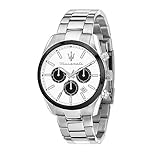 マセラティ 腕時計 メンズ Attrazione クォーツ腕時計 夜光文字盤針 5ATM防水 43 mm ホワイト シルバー ビジネス R8853151004 公式正規品 [2年保証]